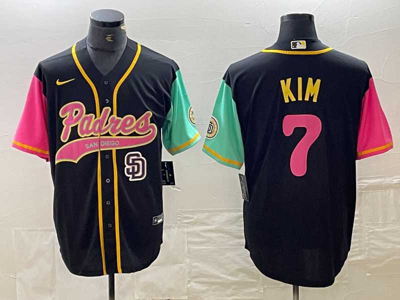 Mens San Diego Padres #7 Ha Seong Kim Black NEW 2023 City Connect Cool Base Stitched Jersey->san diego padres->MLB Jersey